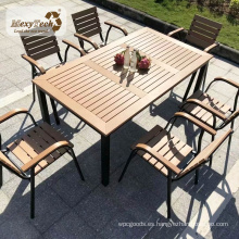 MexyTech muebles de exterior de madera ecológica con resistencia a los rayos UV, mesa y silla al aire libre